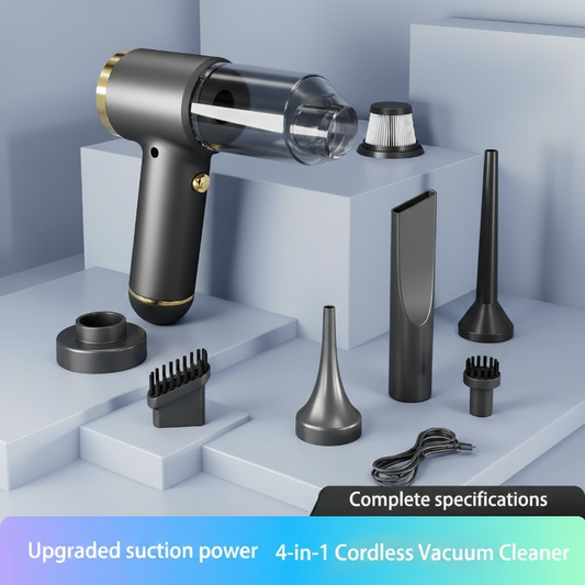 Portable Car Vacuum Cleaner – High Power, Cordless, Rechargeable, with Attachments for Car Interior Cleaning